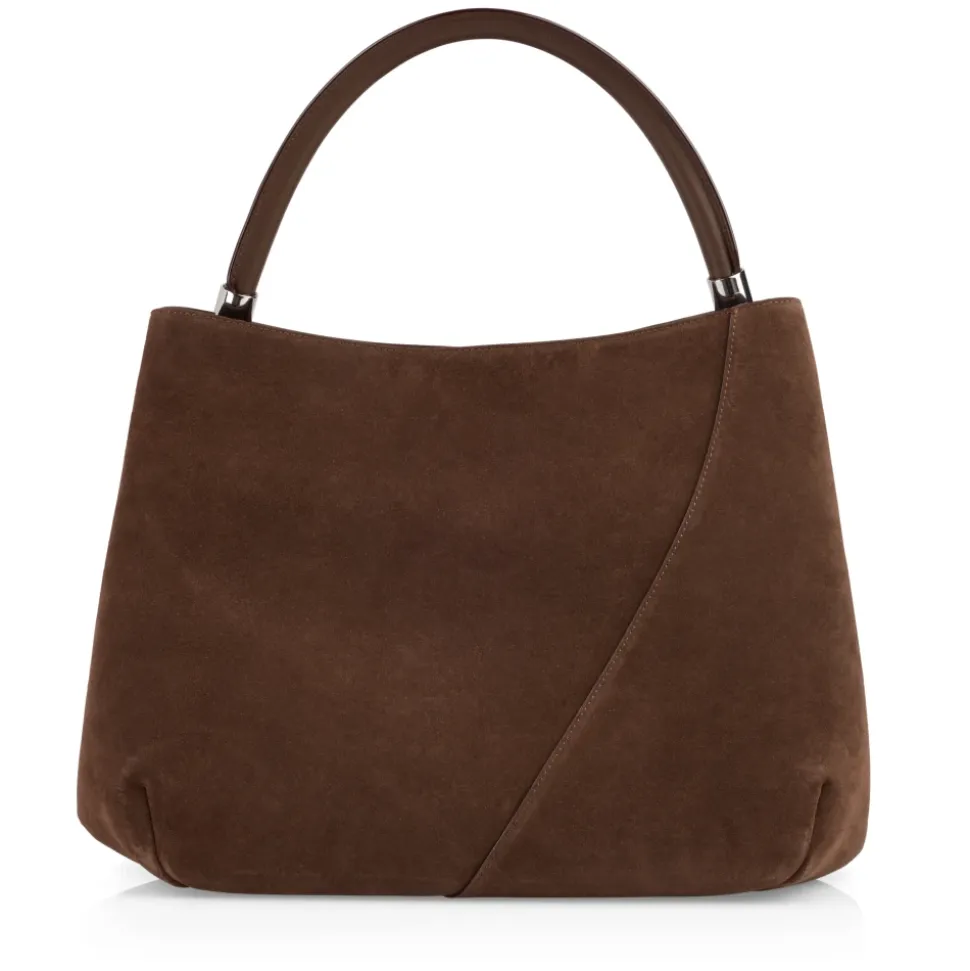 Schultertasche aus Veloursleder