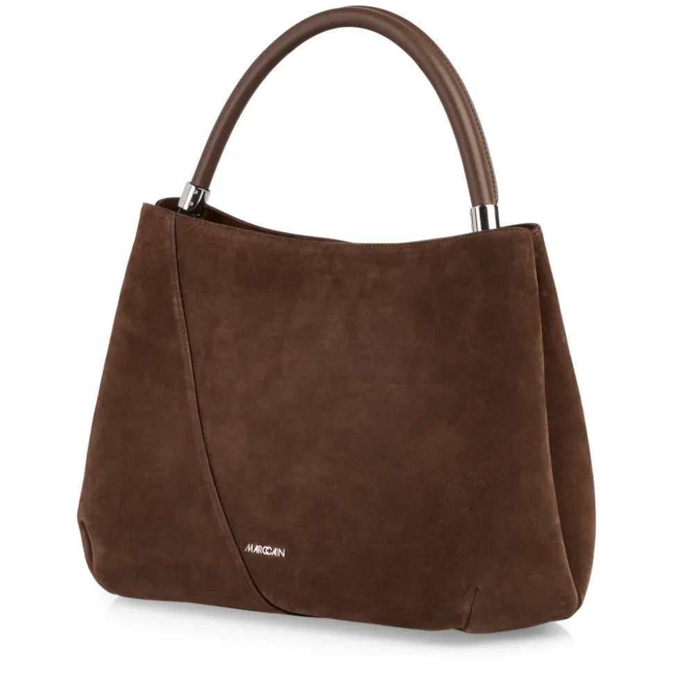 Schultertasche aus Veloursleder