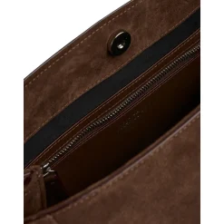 Schultertasche aus Veloursleder