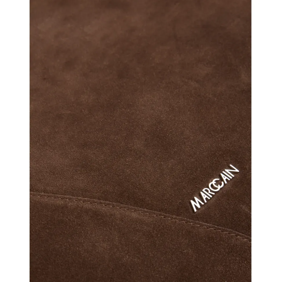Schultertasche aus Veloursleder