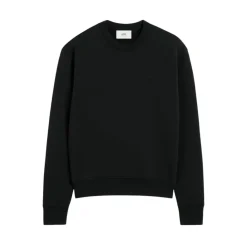 Schwarz Herz Sweatshirt aus Loopback-Baumwollfleece