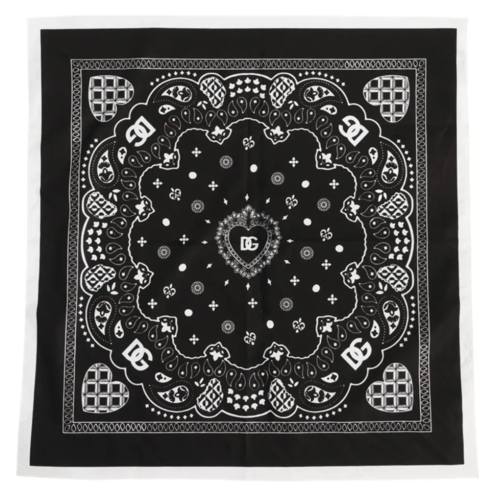Schwarz Weiß Bandana Quadratisches Herren Schal