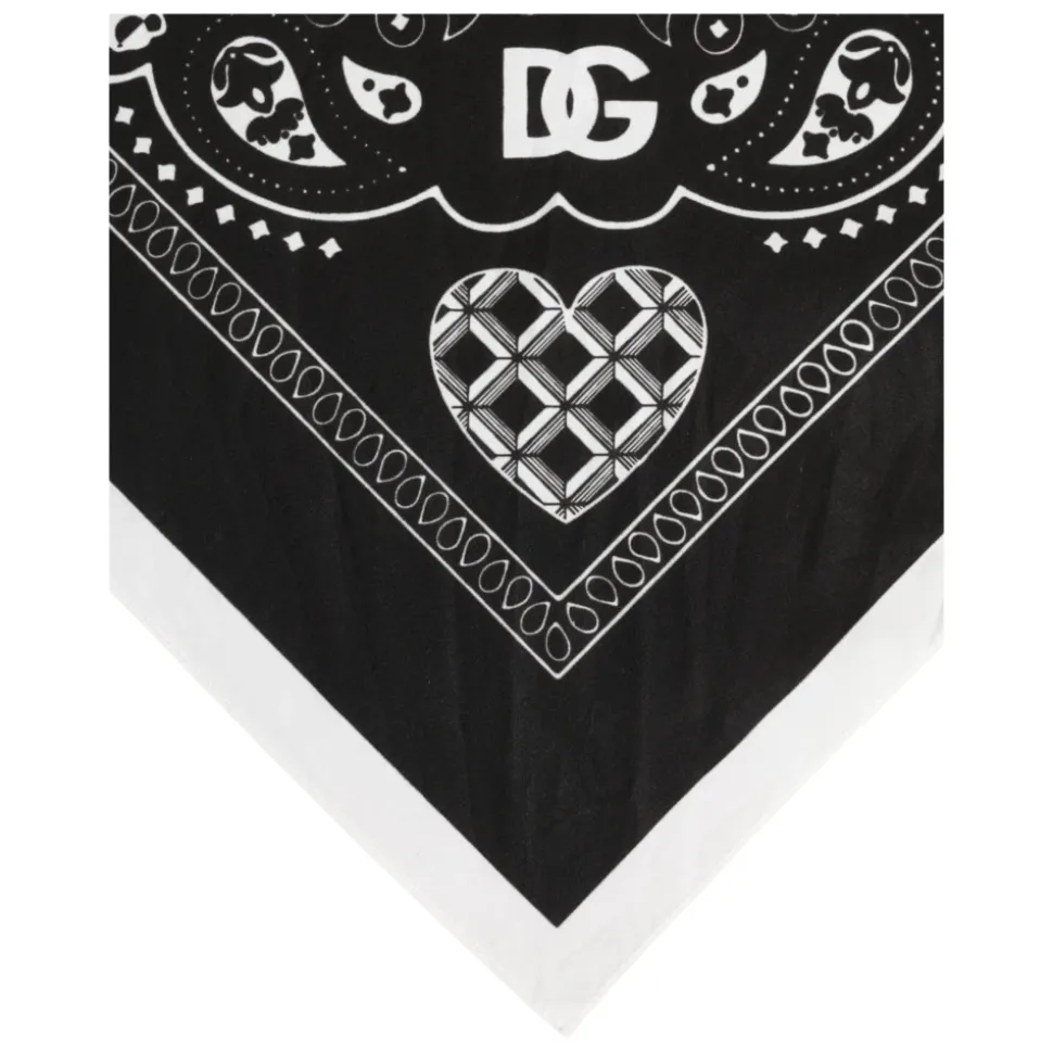 Schwarz Weiß Bandana Quadratisches Herren Schal