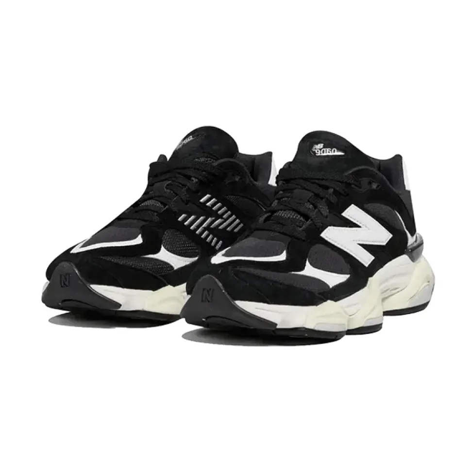 Schwarz Weiß Sportliche Sneakers 9060 Modell