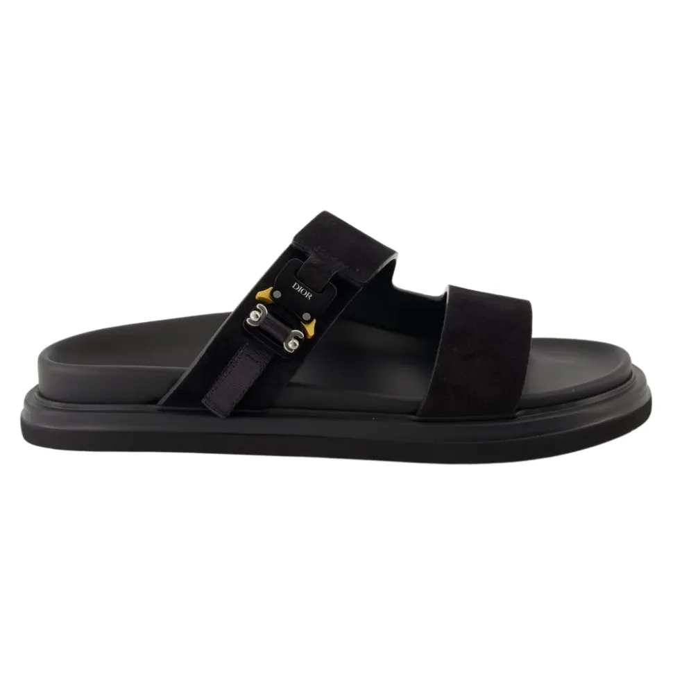 Schwarze Aqua Sandalen Slip-On Offene Zehe