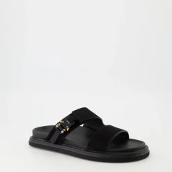 Schwarze Aqua Sandalen Slip-On Offene Zehe