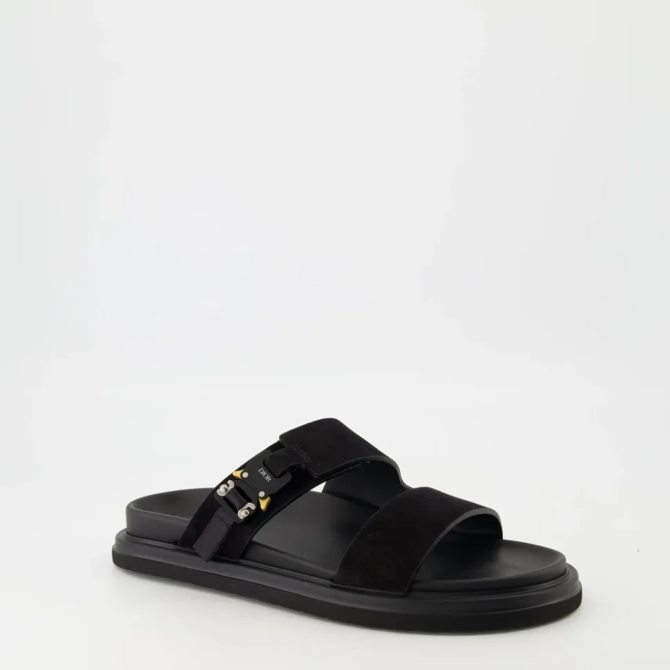 Schwarze Aqua Sandalen Slip-On Offene Zehe