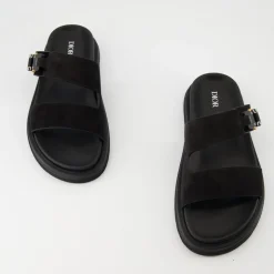 Schwarze Aqua Sandalen Slip-On Offene Zehe