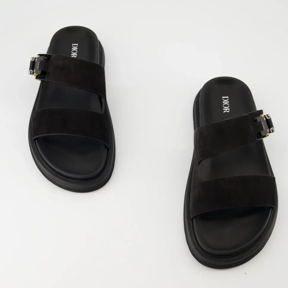 Schwarze Aqua Sandalen Slip-On Offene Zehe