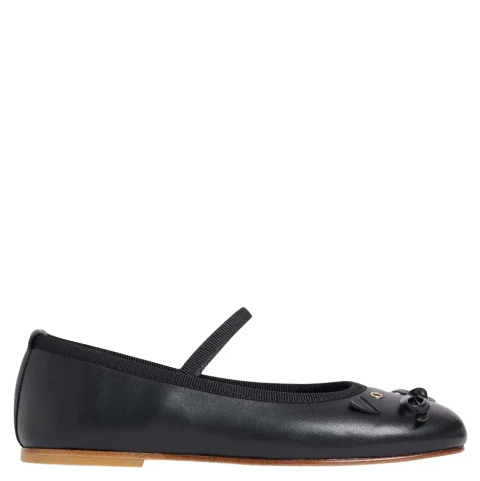 Schwarze Ballerina Flache Schuhe