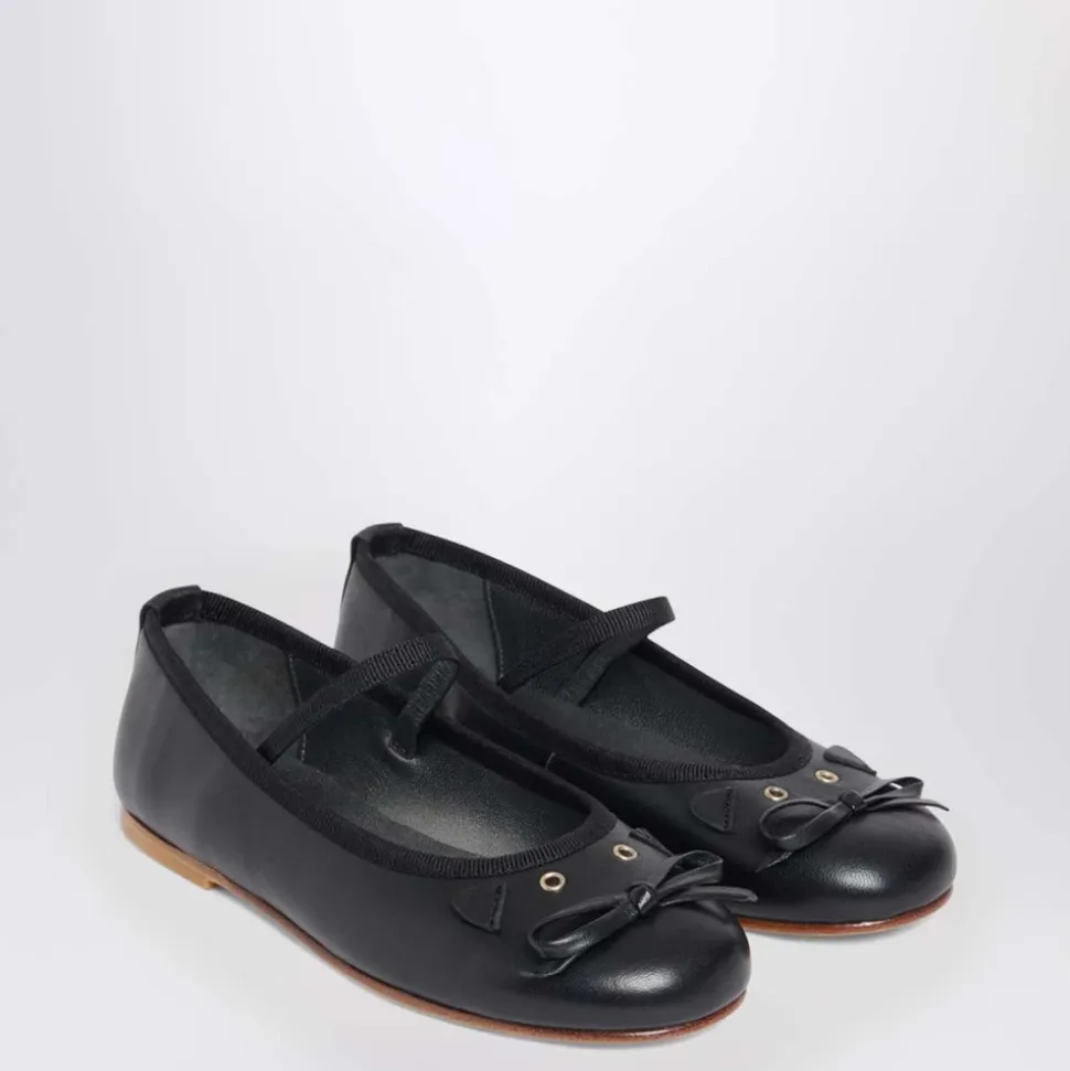 Schwarze Ballerina Flache Schuhe