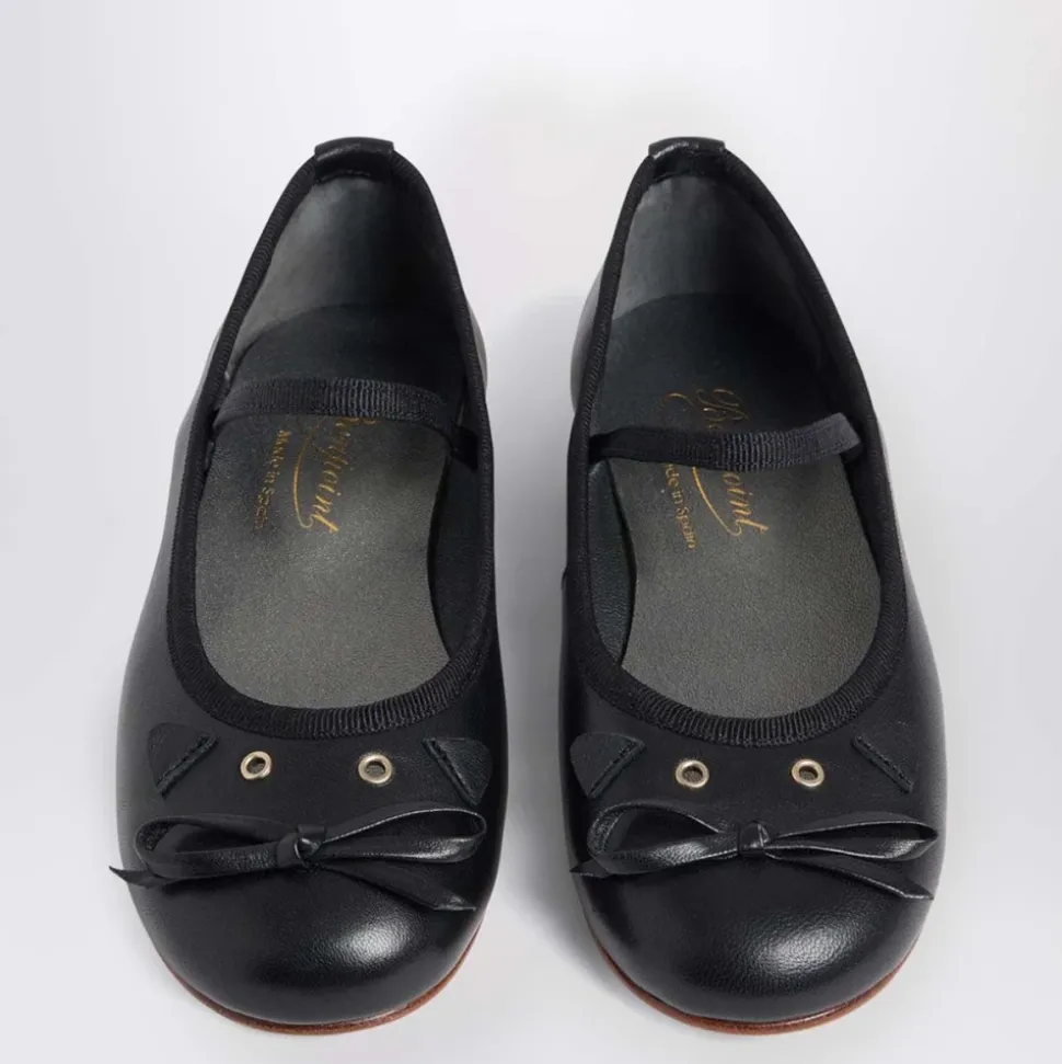 Schwarze Ballerina Flache Schuhe