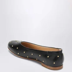 Schwarze Ballerina Flache Schuhe