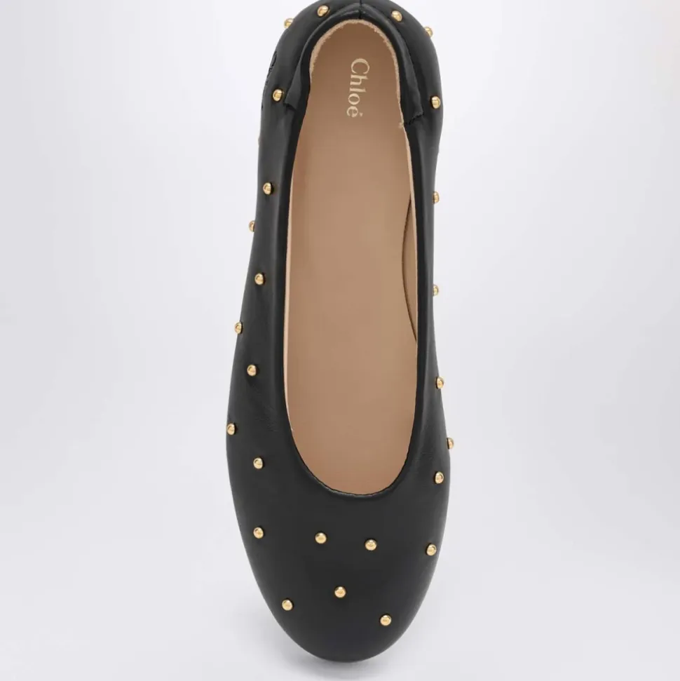 Schwarze Ballerina Flache Schuhe