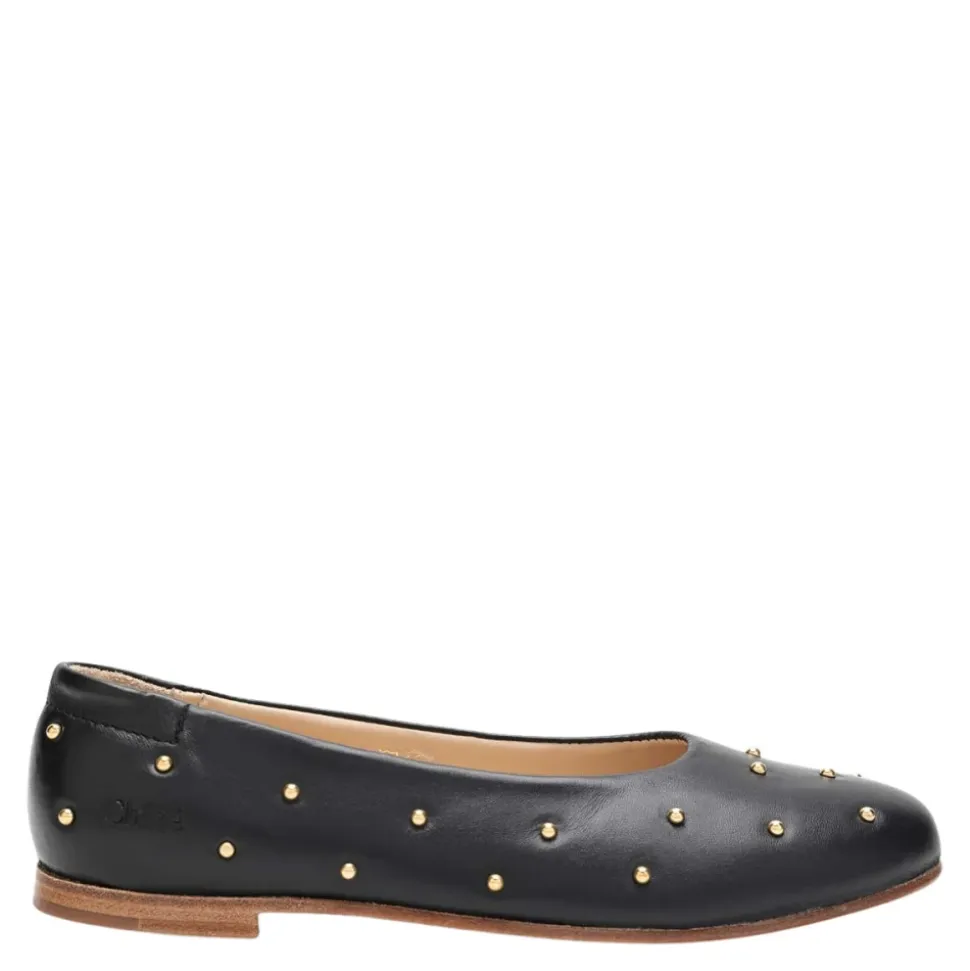 Schwarze Ballerina Flache Schuhe