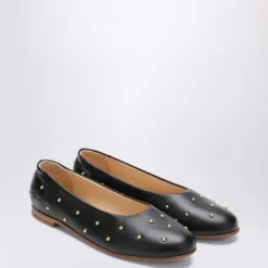 Schwarze Ballerina Flache Schuhe