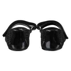 Schwarze Ballerinas mit Klettverschluss