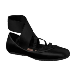Schwarze Ballett Flache Elastikband