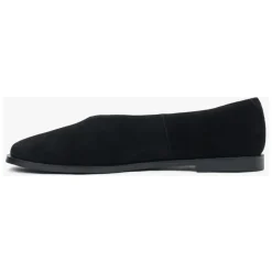 Schwarze barfußähnliche Ballettflats für Frauen aus weichem Velours