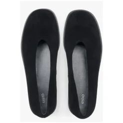 Schwarze barfußähnliche Ballettflats für Frauen aus weichem Velours