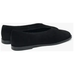 Schwarze barfußähnliche Ballettflats für Frauen aus weichem Velours