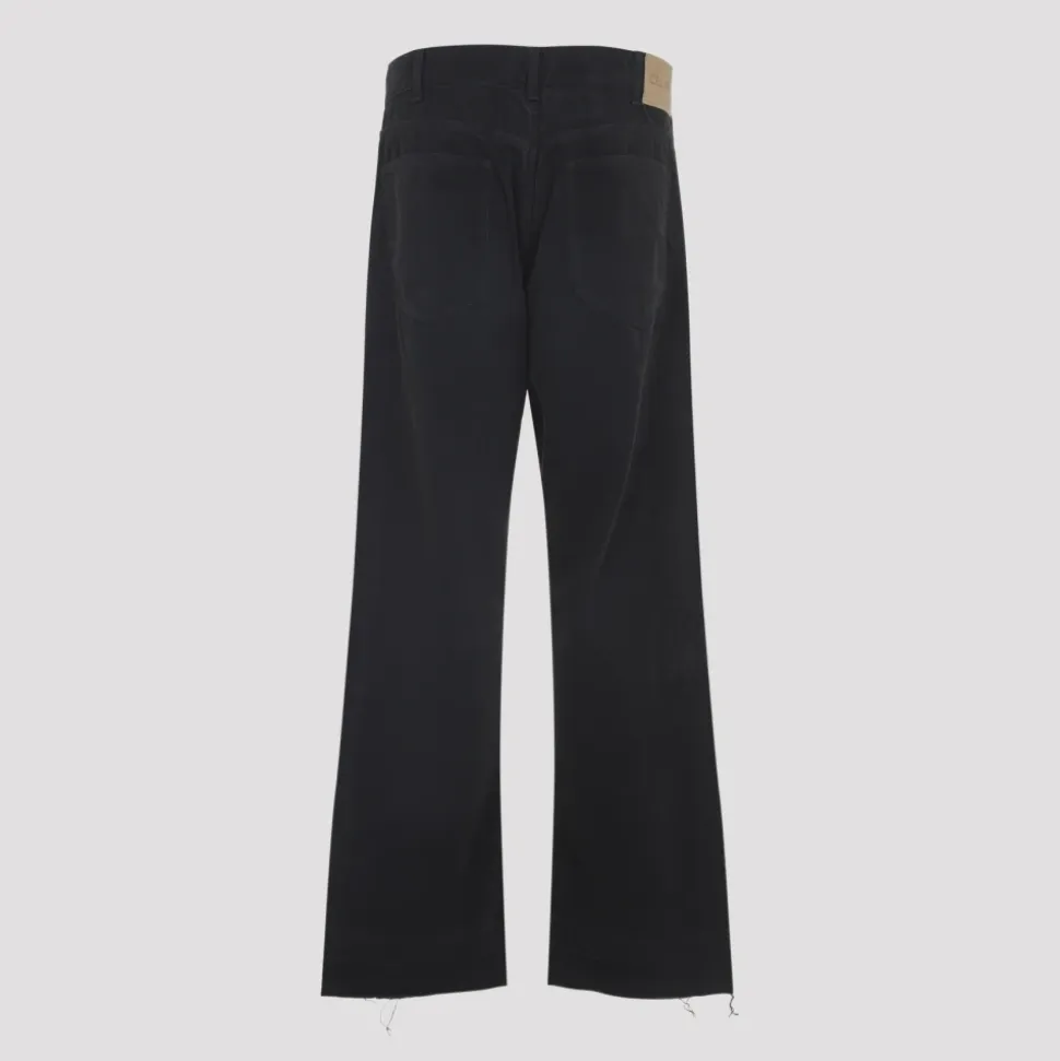 Schwarze Baumwoll-Cordhose