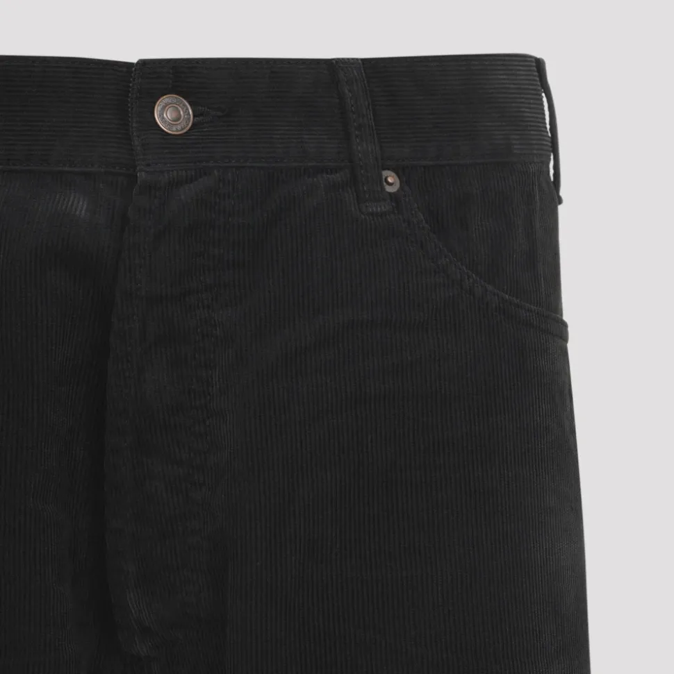 Schwarze Baumwoll-Cordhose