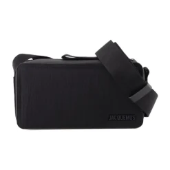Schwarze Baumwoll-Crossbody-Tasche