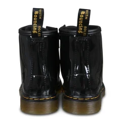 Schwarze Biker Boots aus Lackleder Lamper