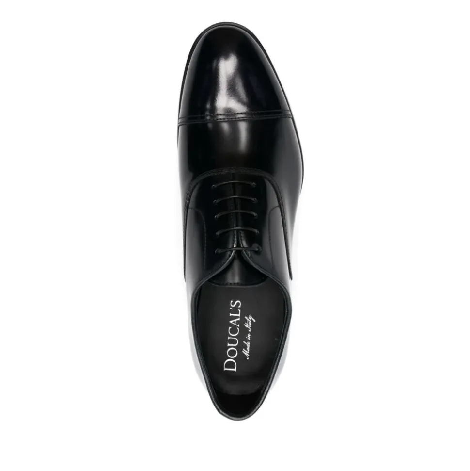 Schwarze Business-Schnürschuhe aus Leder