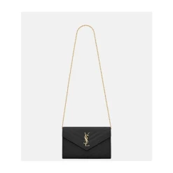 Schwarze Cassandre Lederketten-Tasche