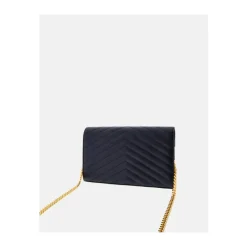 Schwarze Cassandre Lederketten-Tasche