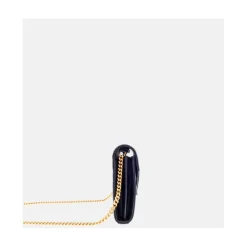 Schwarze Cassandre Lederketten-Tasche