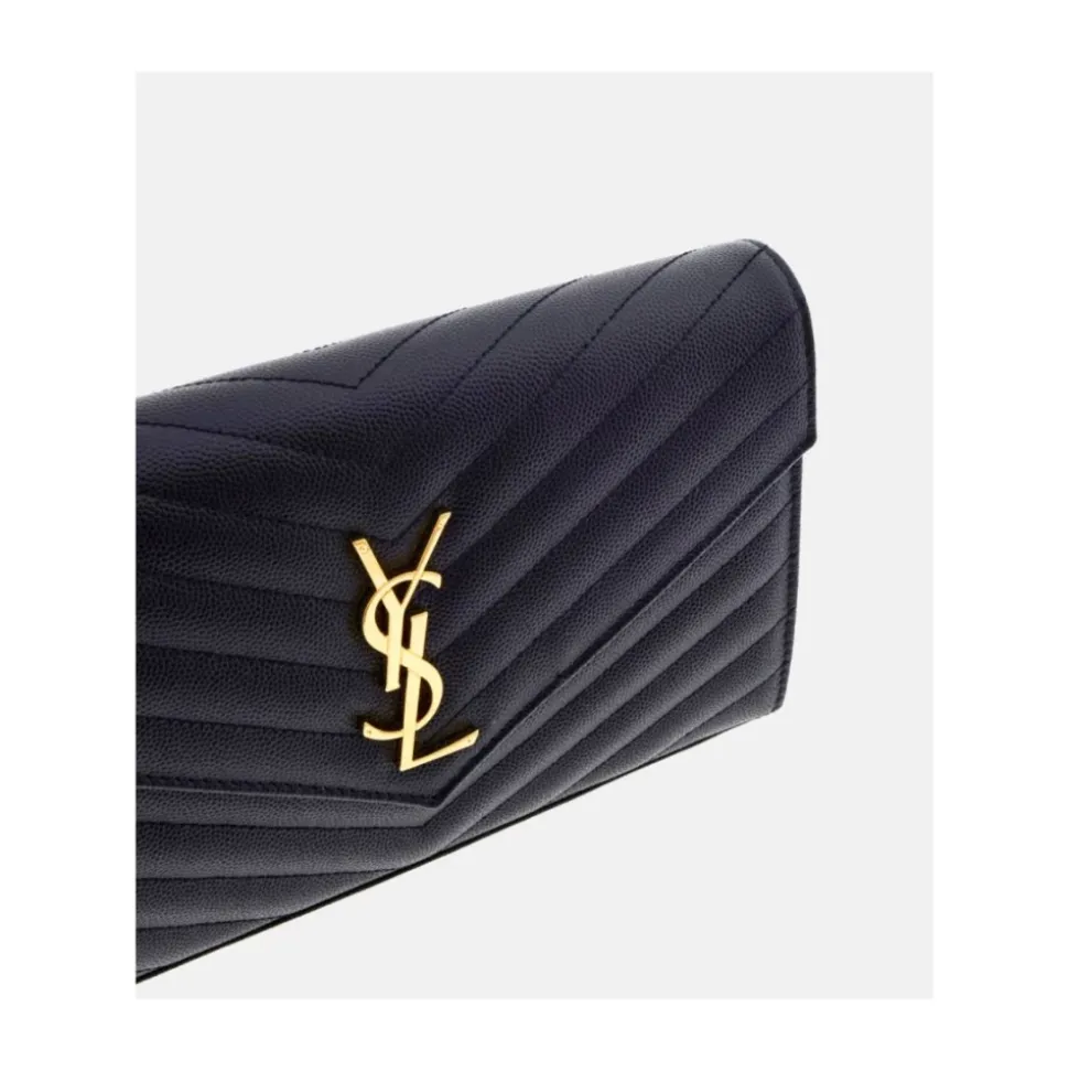 Schwarze Cassandre Lederketten-Tasche