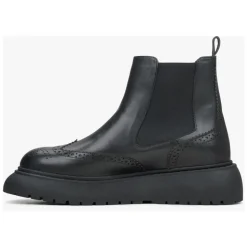 Schwarze Chelsea Boots aus Leder
