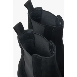 Schwarze Chelsea-Boots für Damen aus Premium-italienischem echtem Velours