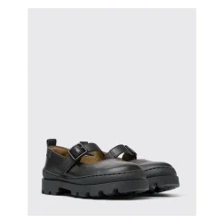 Schwarze Chunky Sole Mary Jane Schuhe