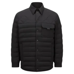 Schwarze Daunenhemdjacke mit Stretch