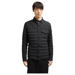 Schwarze Daunenhemdjacke mit Stretch