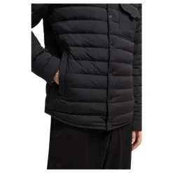 Schwarze Daunenhemdjacke mit Stretch