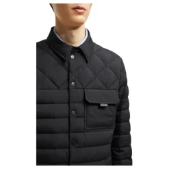 Schwarze Daunenhemdjacke mit Stretch