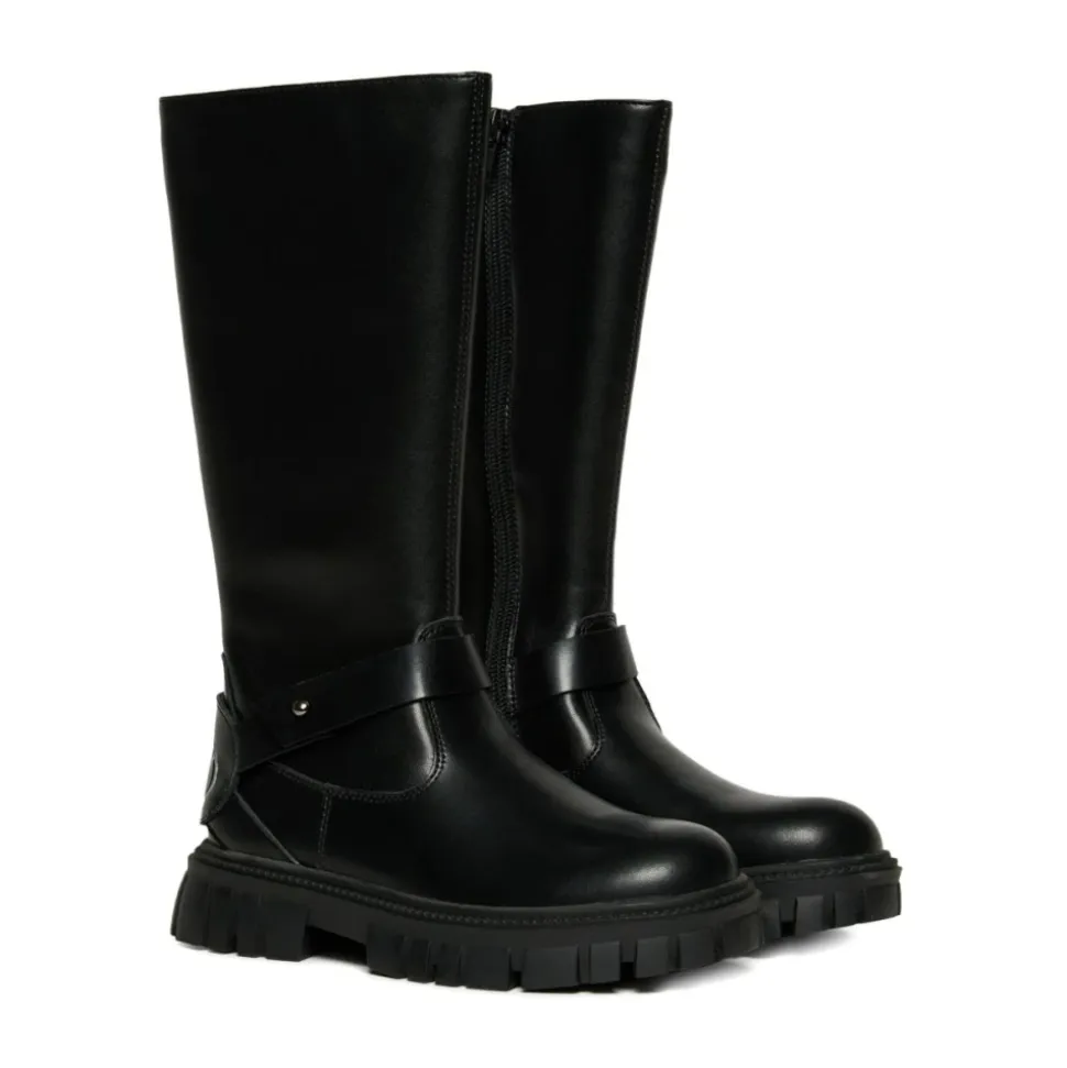 Schwarze D-Hammer Stiefel mit Seitenreißverschluss