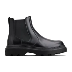 Schwarze elastische Seiteneinsatzstiefel