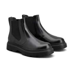 Schwarze elastische Seiteneinsatzstiefel