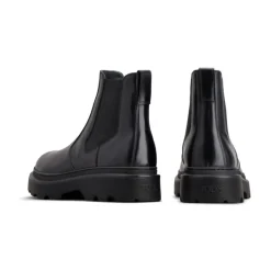 Schwarze elastische Seiteneinsatzstiefel