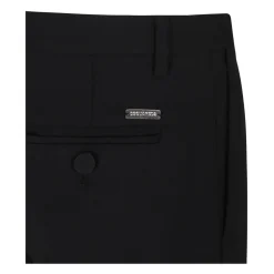 Schwarze elegante Hose mit Metalllogo