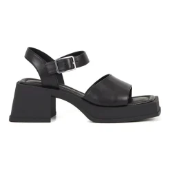 Schwarze flache Sandalen für Frauen