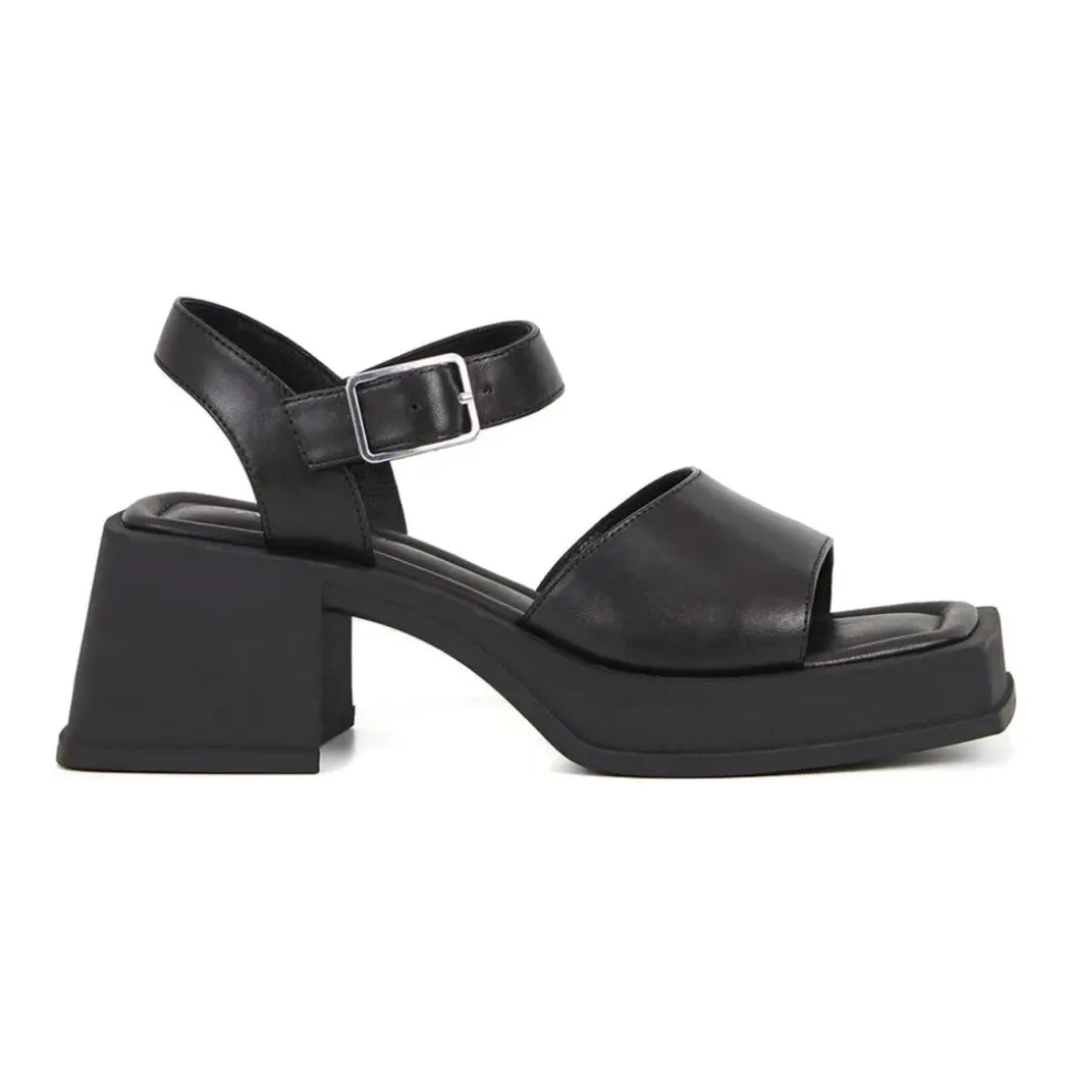 Schwarze flache Sandalen für Frauen