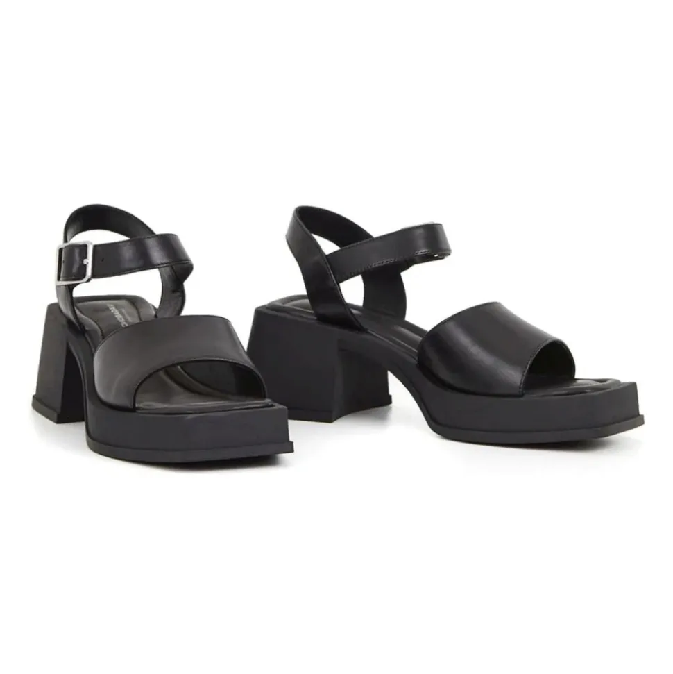 Schwarze flache Sandalen für Frauen