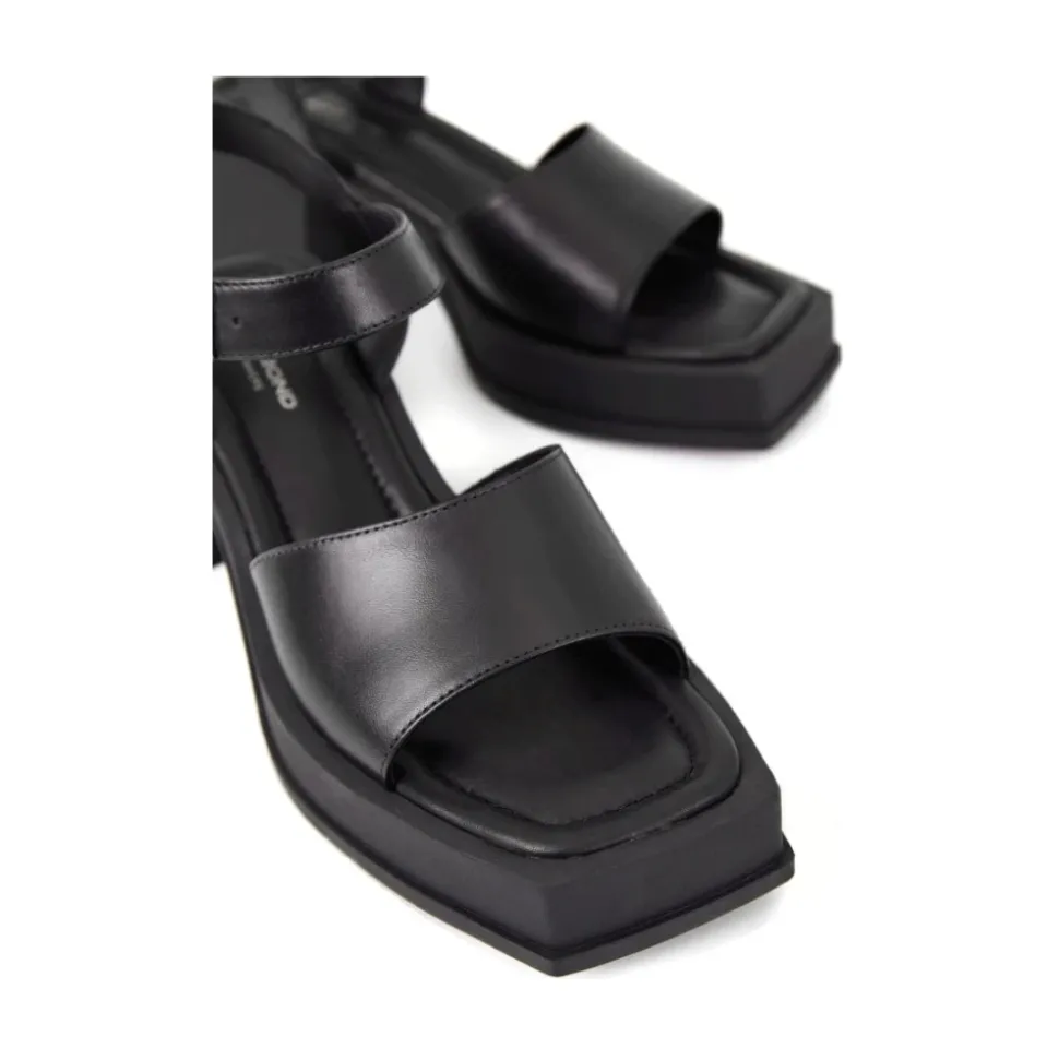 Schwarze flache Sandalen für Frauen